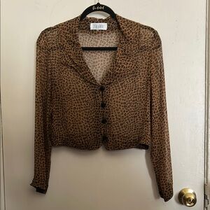 VINTAGE Cheetah Print Sheer Top